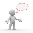 3d human with empty chat bubble