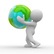 3d Human Keep The World In Hands