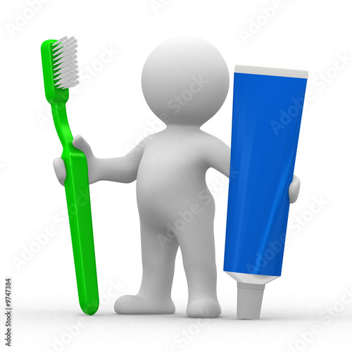 toothbrushes with toothpaste. toothbrush and toothpaste