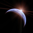 Earth as seen from space with sunrise Earth as seen from space with sunrise