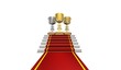 Trois coupes sur un tapis rouge