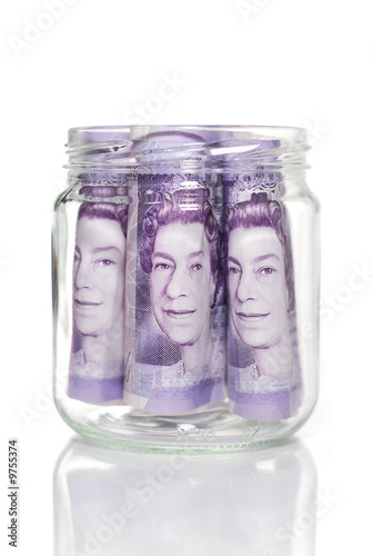 Photo: 3 £20 notes in a jar 3 £20 notes in a jar