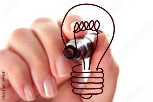 Photo: hand drawing light bulb hand drawing light bulb
