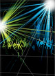 Night show of beams
