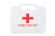 First aid kit isolated on white background.