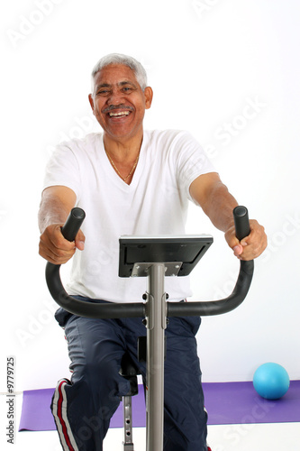 Senior Minority Man Working Out Set On A White Background
