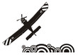 A small propeller plane silhouette