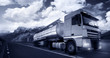 truck driving at dusk/motion blur