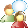 Icon for two people chatting Icon for two people chatting
