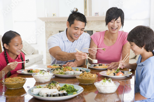 Family Eating A meal,mealtime Together