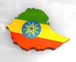 3d flag map of Ethiopia 3d flag map of Ethiopia
