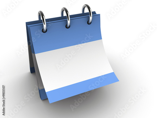 A desktop blank calendar - rendered in 3d