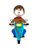 ragazzo su vespa in gita
