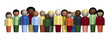 Row of culturally diverse people.