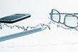 Financial chart and pencil Financial chart and pencil
