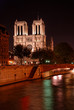 Paris by night: Notre Dame cathedral