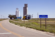 U.S. Highway 160 near grain elevators in  Kansas