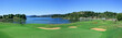 playing golf by the lake in the summer playing golf by the lake in the summer