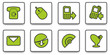 Green web communication icons or buttons
