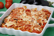 Baked eggplants with tomato and cheese