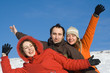 Photo: People having fun at sunny day at winter People having fun at sunny day at winter