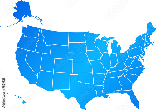 Illustration: map of United States of America USA map of United States of America USA