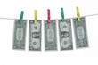 Photo: Laundering Money - US One Dollar Notes Hanging on the Line Laundering Money - US One Dollar Notes Hanging on the Line
