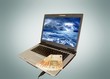 laptop and money