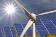 éolienne, soleil, panneaux solaire