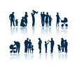 Family vector silhouettes