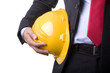 engineer yellow helmet for workers security (over white)
