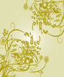 tige floral verte et fond pastel