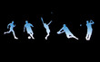 Sports illustrés bleu blanc et noir