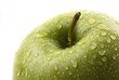 Green Apple with Water Drops