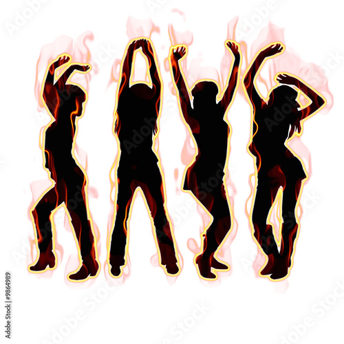 Illustration: Mujeres jovenes Bailando Mujeres jovenes Bailando