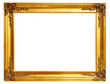 Images : old antique gold frame over white background with clipping path