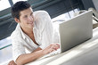 young man shopping and browsing on line
