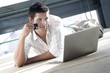 young man shopping and browsing on line