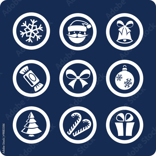 Christmas and New Year 9 icons (set 1, part 1)