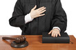 Female judge, isolated on white background. Shallow DOF Female judge, isolated on white background. Shallow DOF