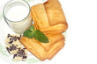 puff pastry and milk and chocolate isolated
