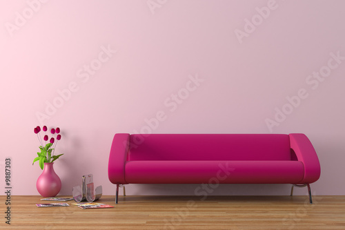 Modern interior with sofa