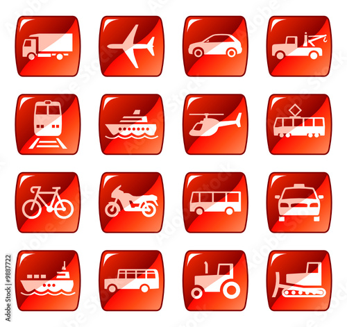 Vector: Transport icons, buttons 4 Transport icons, buttons 4