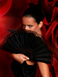 spanish woman with black lacy fan