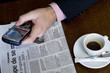 Photo: Businessman in a cafe macro Businessman in a cafe macro