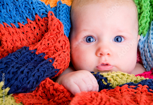 Baby Food Month  on Portrait Of Three Month Old Baby Girl With Big Blue Eyes    Blueorange