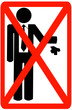 business man throwing garbage with not allowed symbol
