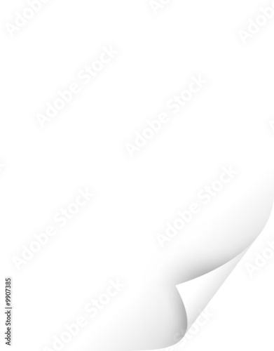 blank white paper with curl blank white paper with curl