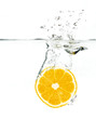 orange jumping into water orange jumping into water