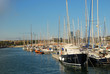 Yachts, facing the harbor in Barcelona, Spain